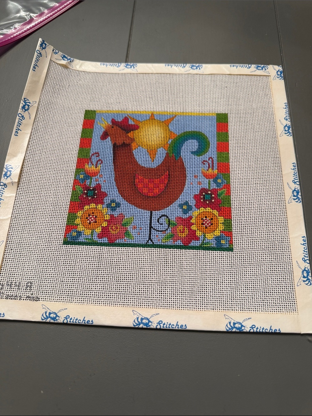 needlepoint by Debbie Mumm “Hannah the Rooster" 🐈‍⬛